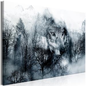 Canvas Tavla - Mountain Predator (1 Del) Wide Black And White - 90x60