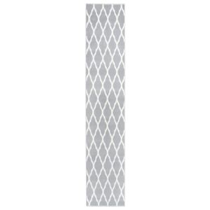 Gångmatta grå och vit BCF 60x350 cm