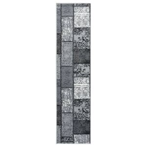 Gångmatta grå BCF med blockmönster 60x150 cm