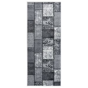 Gångmatta grå BCF med blockmönster 100x150 cm