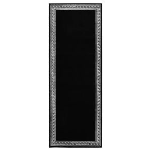 Gångmatta svart BCF med motivbård 100x250 cm