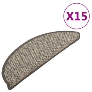 VidaXL Trappstegsmattor självhäftande sisal 15 st 65x25 cm antracit