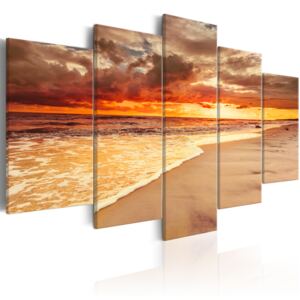 Canvas Tavla - Sea: Beautiful Sunset - 100x50