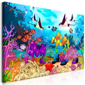 Canvas Tavla - Underwater Fun (1 del) Wide - 70x35