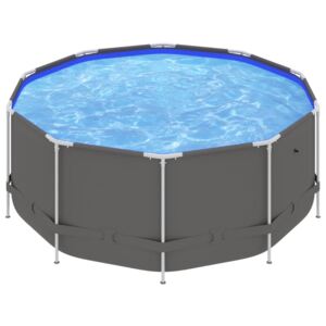 VidaXL Pool med stålram 367x122 cm antracit