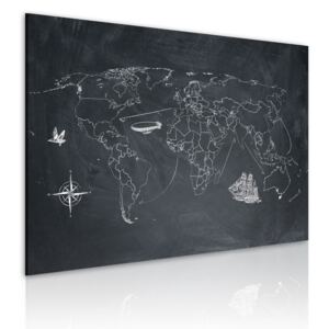 Canvas Tavla - Resa runt i världen - 120x80