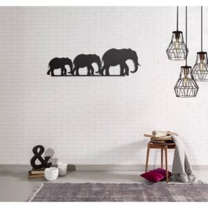 Homemania Väggdekoration Elephant 50x15 cm svart stål