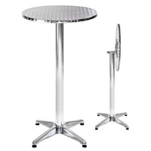 Tectake 401491 cafébord i aluminium ø60cm - 6,5 cm, fällbar