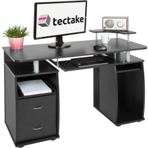 Tectake 402037 datorskrivbord 115x55x87cm - svart