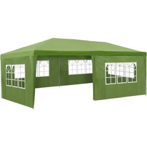 Tectake 402304 partytält 6x3m med 5 sidodelar - grön
