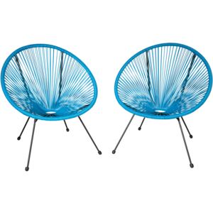 Tectake 403306 stol gabriella 2-set - blå