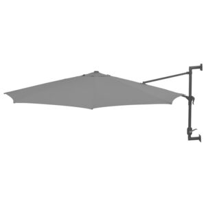 VidaXL Väggmonterat parasoll med metallstång 300 cm antracit
