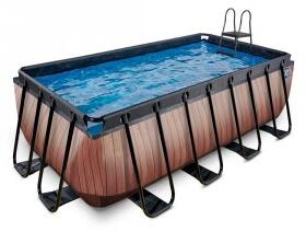 Pool 400x200x122cm med sandfilterpump - Brun