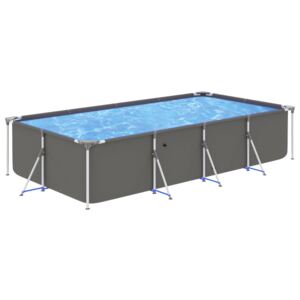 VidaXL Pool med stålram 394x207x80 cm antracit