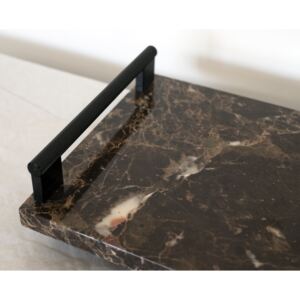KRALJEVIC MARBLE TRAY Bricka i marmor - Brun marmor Matt svart