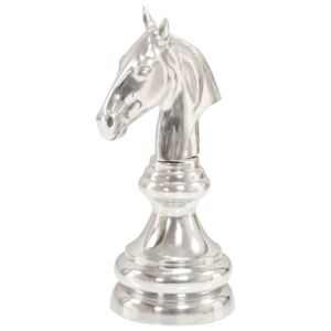 VidaXL Skulptur schackpjäs häst massiv aluminium 54 cm silver
