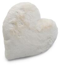 Fluffy heart ivory - kudde i konstmaterial