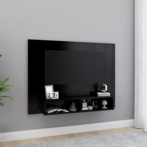 Väggmonterat tv-skåp svart 120x23,5x90 cm spånskiva