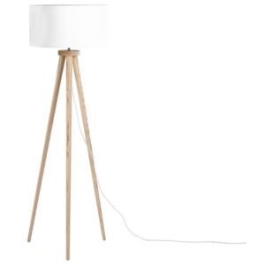 Golvlampa Vit Ljus Ek 142 cm Rund Stativ Modern Lampskärm Beliani