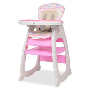 VidaXL 3-i-1 Konvertibel barnstol med bord rosa