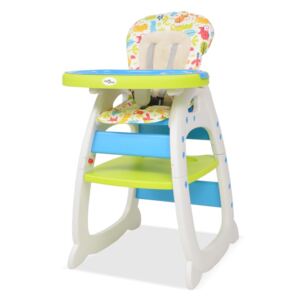 VidaXL 3-i-1 Konvertibel barnstol med bord blå och grön