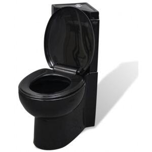 VidaXL WC Keramisk Toalettstol Hörn Svart
