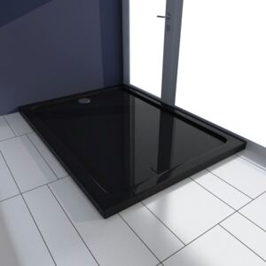 VidaXL Rektangulärt ABS duschkar svart 80 x 110 cm