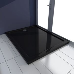 VidaXL Rektangulärt ABS duschkar svart 80 x 100 cm