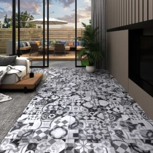 VidaXL PVC-golvbrädor 5,02 m² självhäftande 2 mm grått mönster