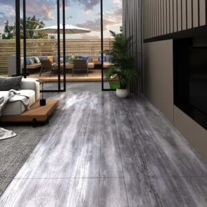 VidaXL PVC-golvbrädor 5,02 m² självhäftande 2 mm mattgrått trä