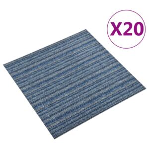 VidaXL Textilplattor 20 st 5 m² 50x50 cm blå ränder