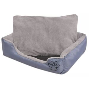 VidaXL Hundbädd med vadderad kudde storlek L grå
