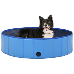 VidaXL Hopfällbar hundpool blå 120x30 cm PVC
