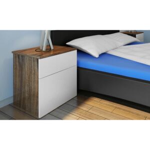 VidaXL Sängbord 2 st med en låda brun/vit