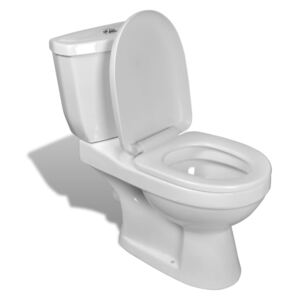 VidaXL Toalettstol komplett med cistern vit