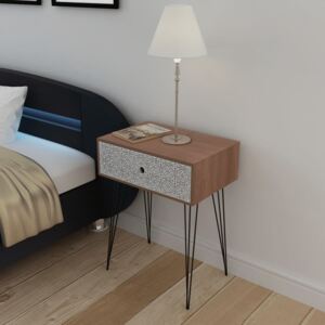 VidaXL Sängbord med 1 låda rektangulär brun