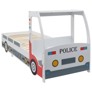 VidaXL Barnsäng polisbil med skrivbord 90x200 cm