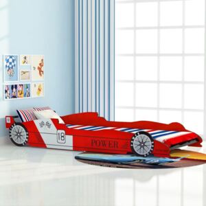 VidaXL Barnsäng racerbil 90x200 cm röd
