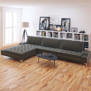 VidaXL L-formad soffa tyg mörkgrå XXL 326x163x83 cm