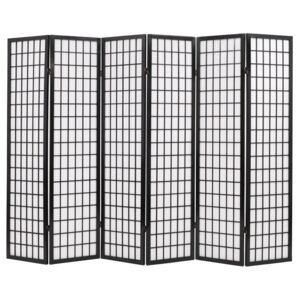 VidaXL Rumsavdelare med 6 paneler japansk stil 240x170 cm svart