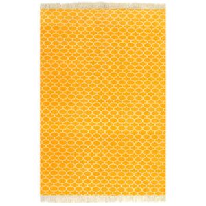 VidaXL Kelimmatta bomull 160x230 cm med mönster gul