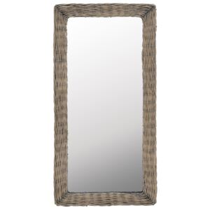 VidaXL Spegel i korgmaterial 50x100 cm brun