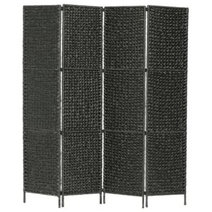 VidaXL Rumsavdelare 4-paneler vattenhyacint 154x160 cm svart