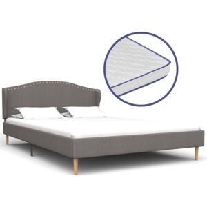 VidaXL Säng med memoryskummadrass ljusgrå tyg 140x200 cm