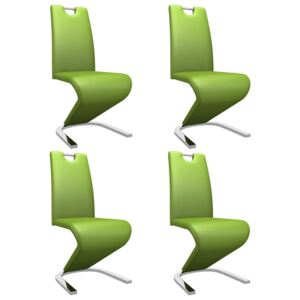 VidaXL Matstolar med sicksack-form 4 st grön konstläder