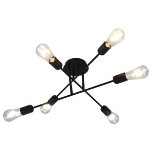 VidaXL Taklampa med glödlampor 2 W svart E27