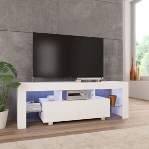 VidaXL TV-bänk med LED-lampor högglans vit 130x35x45 cm