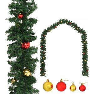 VidaXL Julgirlang med julgranskulor 5 m