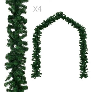 VidaXL Julgirlanger 4 st grön 270 cm PVC
