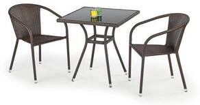 Benin matbord 70 cm - Mörkbrun konstrotting + Möbelvårdskit för textilier - Utematgrupper, Utemöbelgrupper, Utemöbler